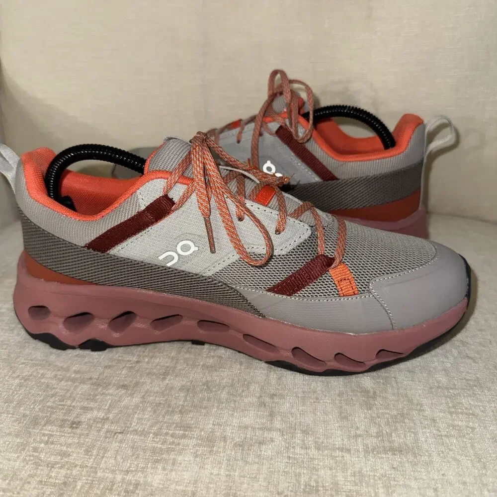 On Cloudhorizon Men’s Trail Running Shoes Size 8.5 Fog Mahogany Gray/Red/Orange